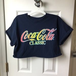 Coca Cola Classic Cropped Navy Blue Tee